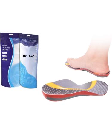 Dr A-Z Orthotic Shoe Inserts Arch Support  Height Increase Insert Custom Feet Orthotics Fit for Women  Men  Memory Foam Insole to Relieve Feet Fatigue S/M/L Small/Medium (1 Pair)