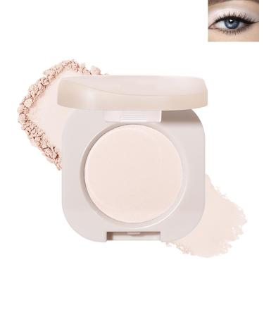 Single Matte Eyeshadow Vanilla Off White Nude Eye Shadow Palette Ultra-fine High Pigment Powder Brightenning Primer Eyeshadow Base Long Lasting Multiuse Blendable Korean Eye Makeup Moonlight 01# Moonlight