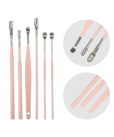 VOCOSTE 6Pcs Stainless Steel Ear Cleansing Tool Set with Leather Packaging - Pink - Buy Online on GoSupps.com