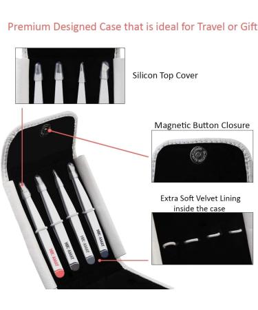 NikAmay Stainless Steel Tweezers Set - 4-Piece Slant Tip and Pointed Precision Tweezer Set for Facial Hair, Ingrown Hair, Splinters, Blackheads, and Ticks - Buy Online on GoSupps.com