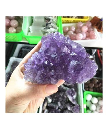 Crystal Natural Amethyst geode Cluster Purple Quartz Stones Crystal geode Amethyst Cluster for Home Decoration (Color : Purple Size : 700-800g) 700-800g Purple