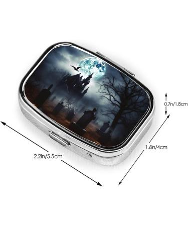 Buy Gothic Happy Halloween 2 Compartment Pill Case - Cute Travel Pill Organizer for Purse & Gifts - Buy Online on GoSupps.com