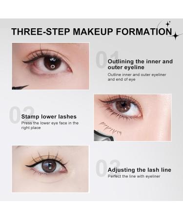 DREF 2024 Eyeliner Stick Gel and Eyelashes 2 in 1 Eyeliner Waterproof Quick Dry Smudge Resistant Durable Enlarge Eyes Easy to Use Brown - Buy Online on GoSupps.com