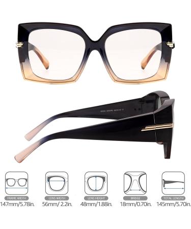LVIOE Blue Light Filter Glasses - Reduce Eye Strain for Gamers & Non-Glasses Wearers | Stylish Blue & Brown Frames - Buy Online on GoSupps.com