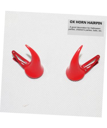 Beaupretty 1 Set 2 Pairs Cute Hair Accessories Hair Accessories for Prom Devil Horn Barrettes Ox Horn Hairpin Gothic Horn Headband Hair Clip Red Plastic Horns Halloween - Buy Online on GoSupps.com