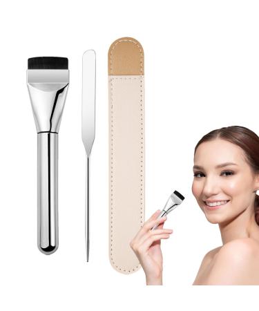 Foundation Brush Flat Head Makeup Brush Eye Shadow Blending Liner Make Up Brush Aluminum Tube Flat Head Makeup Brush Contour Liquid Blending Makeup Brush Set for Home Dormitory and Travel