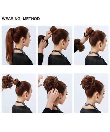 Real Fashion Hair Extensions | Natural Brown Curly Messy Bun Scrunchie for Volume & Updos - International Shipping - Buy Online on GoSupps.com