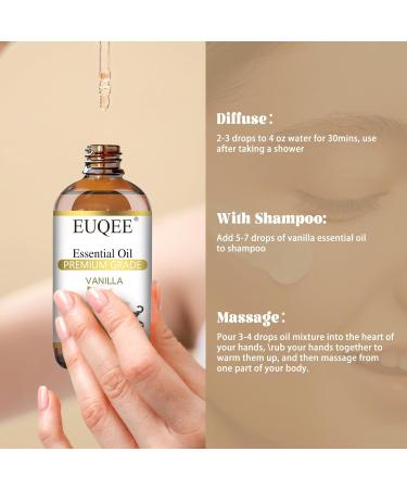 EUQEE 118ml Vanilla Essential Oil Pure Vanilla Fragrance Essential Oil for Diffuser Massage DIY Soap Candle Making Skin & Hair Care - 4.0 Fl Oz - Buy Online on GoSupps.com