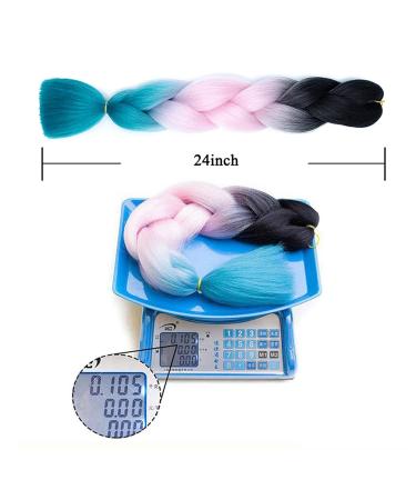 Clke Kanecalon Jumbo Braids - 24 Synthetic Hair Extensions for Afro Styles - Light Blue - 5 Pieces for Braids & Crochet - Buy Online on GoSupps.com