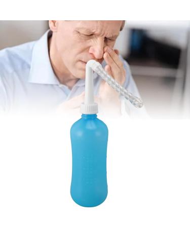 Nasal Wash Bottle Silicone ABS Manual Nose Wash Cleaner Large Capacity Standardized Family Friendly Usage (500ML Blue) 500ML Blue 500ML Blue - Buy Online on GoSupps.com