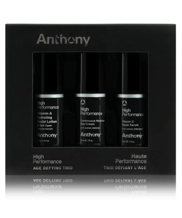 Anthony High Performance Trio Kit. Includes Eye Cream (0.5 Fl Oz) Vitamin C Facial Serum (0.5 Fl Oz) and Vitamin A Hydrating Facial Lotion (0.5 Fl Oz). Anti-Aging Powerful Trio for All Skin Types