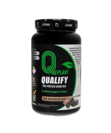 Plant Protein Powder Mix Trio Rich Chocolate Brownie Flavored Gluten Free Vegan Highly Kosher 20g Protein 2.4g BCAA 1.65lb