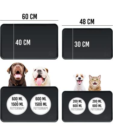 KARALUNA 48x30 cm Black Silicone Bowl Mat | Non-Slip Dog & Cat Feed Mat - International Shipping Available - Buy Online on GoSupps.com