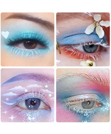 Buy White False Eyelashes - Colorful Cosplay Makeup & Natural Extensions for Halloween & Masquerade Parties | International Shipping - Buy Online on GoSupps.com