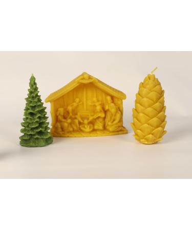 Natural Beeswax Pine Cone Candle | Handmade & Pure | 10cm | Eco-Friendly Decor by ECOWOODDECOR - Buy Online on GoSupps.com