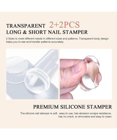 Facynde 8 Pcs Nail Art Stamper Set - Silicone French Nail Stamps for Perfect Manicure & Nail Polish Art - Buy Online on GoSupps.com