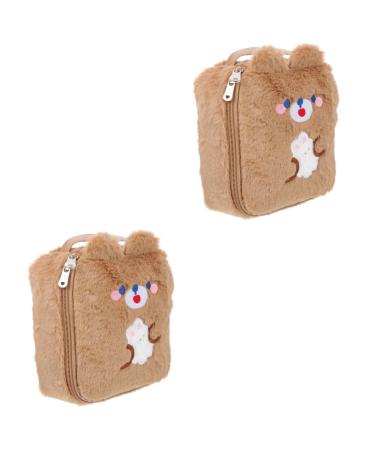 Healifty 2pcs Cosmetic Outdoor Storage Girls Washble Mat Pouch Soft Design Feminine Multi-function Travel Napkin Container Portable for Cute Closure Bags with Pouches Period Bunny