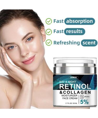 Retinol Collagen Cream with 5% Hyaluronic Acid Retinol Face Cream with Collagen Anti Wrinkle Face Cream Anti Aging Face Cream Retinol Serum for Face Night Moisturiser Day Cream for Women Anti Aging - Buy Online on GoSupps.com