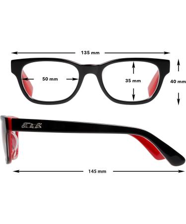Buy Edison & King Endless Glasses with Blue Light Filter - Optician Quality 0.00 DPT in Black-Red | International Shipping Available - Buy Online on GoSupps.com