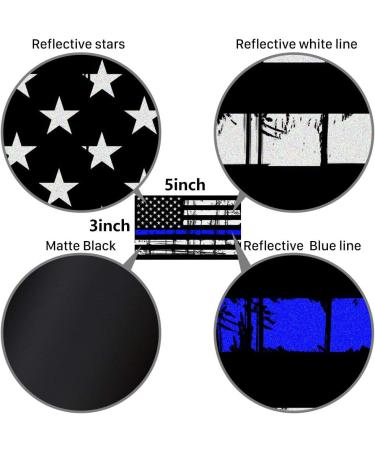 Creatrill Reflective Tattered Thin Blue Line Decal - Matte Black American Flag Stickers for Cars, Trucks, Hard Hats - Support Police Officers - 3 Packs, 3x5 in - Buy Online on GoSupps.com