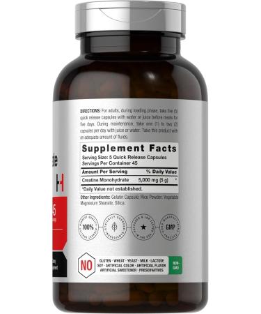 Horb ach Creatine Monohydrate 5g - 225 Capsules | Non-GMO & Gluten Free | Premium International Shipping - Buy Online on GoSupps.com