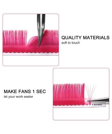 Buy Cris lashes Pink Self-Fan Eyelash Extensions | Ombr Pink 0.07 D Curl 13mm Colored Silk Lashes | International Shipping - Buy Online on GoSupps.com