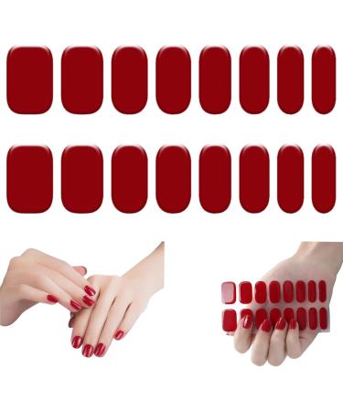 Gel Nail Stickers Cuttable Semi Cured Gel Nail Strips for Professionals Beginners Nail Art (UV Lamp Required but Not Included) Dark Red - Buy Online on GoSupps.com