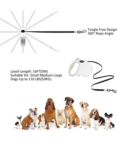 Buy Philorn 5m Reflective Retractable Dog Leash - Flexible Non-Slip Handle One-Button Lock for Medium to Large Dogs up to 50kg - International Shipping Available - Buy Online on GoSupps.com