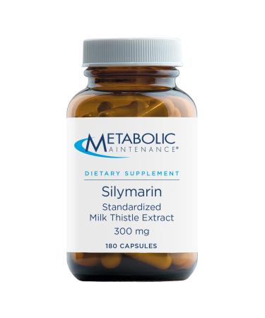 Metabolic Maintenance Silymarin Capsules - 300 mg Standardized 80% Milk Thistle Supplement - Cleansing Liver Detox Supplements - No Fillers (180 Capsules)