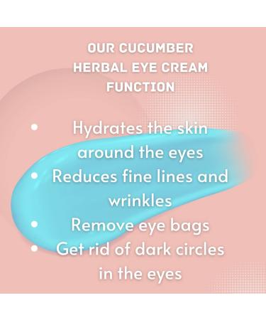 Cucumber Herbal Eye Gel - Anti-Aging Vegan Skincare for Puffy Eyes, Dark Circles, and Wrinkles - Hyaluronic Acid, Avocado Oil, Coffee - Buy Online on GoSupps.com