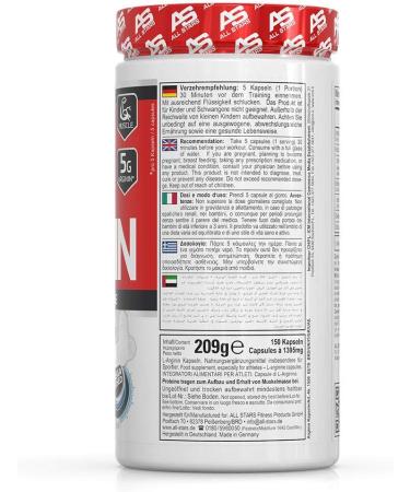 All Stars Arginine Mega Caps - 1395 mg Capsules | 150 Count - Boost Performance & Recovery | International Shipping - Buy Online on GoSupps.com