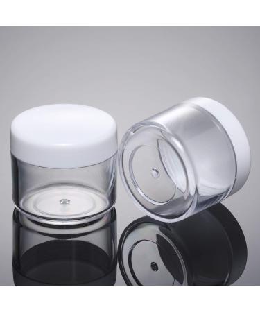 20-Piece Round Pot Jars Plastic Cosmetic Containers Set 20ml/0.7oz - White Lid - Buy Online on GoSupps.com