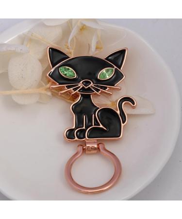 Cute Cat Magnetic Eyeglass Holder | Unisex Adult | Black Rose-Gold Plated Base | International Shipping - Buy Online on GoSupps.com