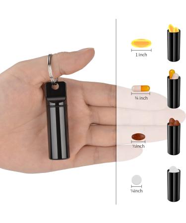Mini Pill Box Keychain (3 Pack) - Waterproof Aluminium Alloy Pill Organizer for Travel - Portable Metal Pill Holder Case for Outdoor Activities - Buy Online on GoSupps.com