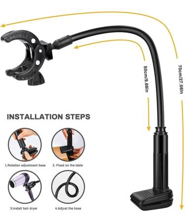 FOUUA Dog Hair Dryer Stand | Hands-Free Grooming Table Holder | Adjustable 360 Rotatable Clamp Mount for Pet Grooming - Buy Online on GoSupps.com
