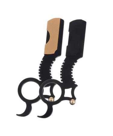 Minkissy 2st rapid holder men Reader mustache Razed razor beard cutting tool ergonomic hairdresser Salon quality replacement rustproof steel man stainless steel coating