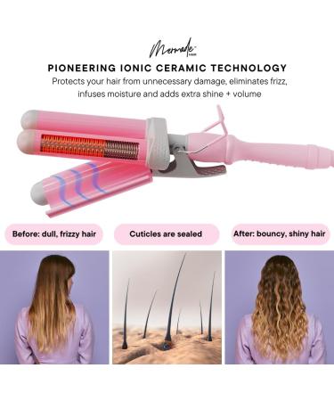 Mermade Hair 32mm Original Pro Waver | Three Barrel Curling Iron for Beach Waves - Grey - Buy Online on GoSupps.com