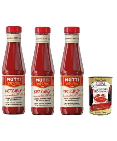 Italian Gourmet E.R. Mutti Italian Tomato Ketchup in Glass 100% Italian Tomato Ketchup 340g Glass Jar + 400g Italian Gourmet Pulp