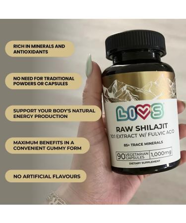 LIVS Raw Shilajit Capsules 10 000mg Pure Himalayan Shilajit for Men & Women | with Fulvic Acid & Trace Minerals | Natural Energy Focus & Immune Support 90 Ct Raw Shilajit Capsules 90 Count (Pack of 1) - Buy Online on GoSupps.com