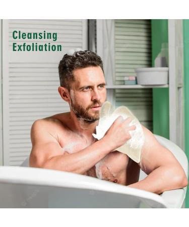 Eco-Friendly Washcloths with Soap Saver Bag | 3 Pack - Sisal & Organic Cotton Face & Body Scrubber for Men & Women - Buy Online on GoSupps.com