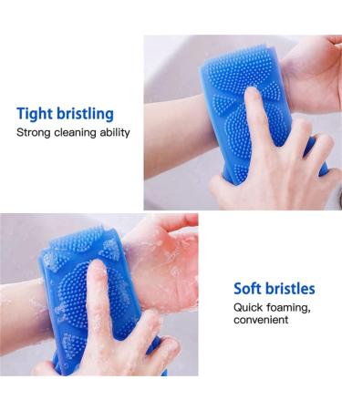 Silicone Body Scrubber Shower Brush for Exfoliating & Massaging - Hygienic Back Washer with Handle - Men and Women - Buy Online on GoSupps.com