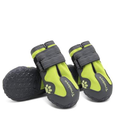 Mokcci truelove paw protection dog boots waterproof dog shoes with reflective straps for small medium -sized and large dogs 1 (4 Pack) green - Buy Online on GoSupps.com