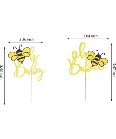Arthsdite 24Pcs Bumble Bee Cupcake Toppers Oh Babee Cupcake Picks Oh Baby Cupcake Pick Decorations for Bee Theme Baby Shower Kids Baby Shower Birthday Party Decorations Supplies - Gold Black Glitter Bee Oh Baby Cupcake Toppers - Buy Online on GoSupps.com