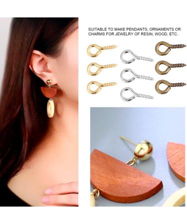 200 Mini Gold Eye Pins Hooks for Jewelry Pendant Making - Threaded Bails Findings - Buy Online on GoSupps.com