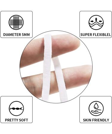 Generic 1/4 Inch White Elastic Bands - 50 Yards | Soft Ear Elastic Rope for Sewing & Crafting - Buy Online on GoSupps.com