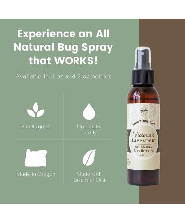 Organic Victoria's Lavender Don't Bug Me Insect Spray - 4 oz with Essential Oils & Aloe Vera - Buy Online on GoSupps.com