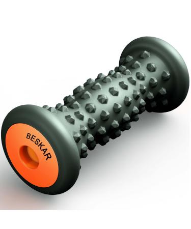 BESKAR Foot massage roller ergonomically designed massage scooters for feet to relieve plantar fasciitis foot growt pain relief from sore muscles of black green