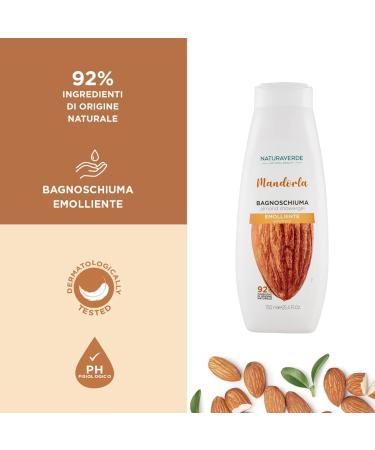 Naturaverde | Natural Beauty - Almond Bubble Bath Emollient Shower Natural Ingredients 6 x 750 ml - Buy Online on GoSupps.com