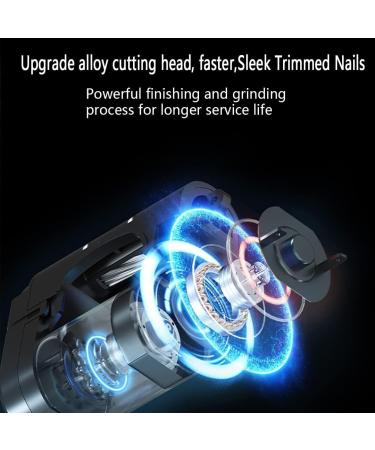 Electric Automatic Nail Clipper with Light & 2 Speeds Fingernail Cutter and File 2 in 1 Design Nail Scraps Storage USB Rechargeable Safety Fingernail Trimmer for Baby Kids Seniors and Adult - Buy Online on GoSupps.com