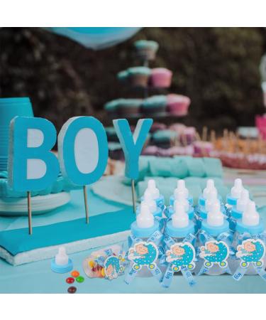 24Pcs Mini Boy Baby Shower Favors Candy Bottles for Baptism & Party D cor - Blue - Buy Online on GoSupps.com